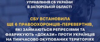 Репресії та кримінальні справи - СБУ виявила ще шістьох поліцейських-колаборантів у Запорізькій області