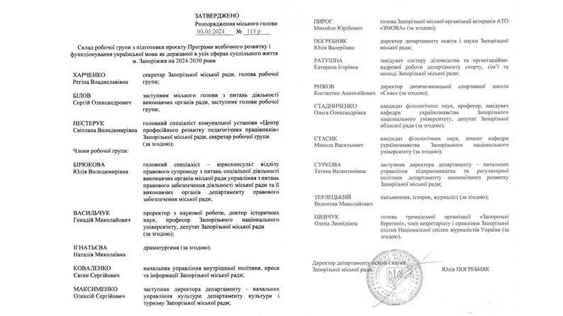 У Запоріжжі розробляють Програму розвитку та функціонування української мови. Що відомо