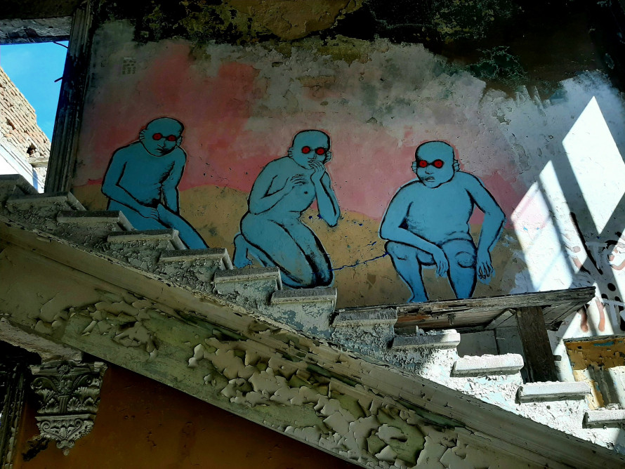 Як у стильному фільмі жахів - художники розписали руїни колишнього інституту на Хортиці (фото)