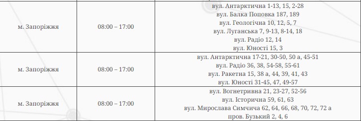 Відключення світла - де у Запоріжжі та навколишніх селах не буде електроенергії 31 травня