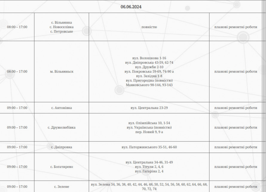 Четвер без світла - де 6 червня у Запоріжжі та районі вимкнуть електроенергію