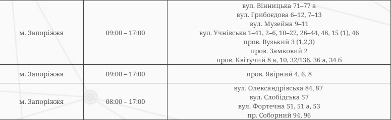 У Запоріжжі запровадили графіки погодинних відключень на 11 червня - за якими адресами вимикатимуть світло