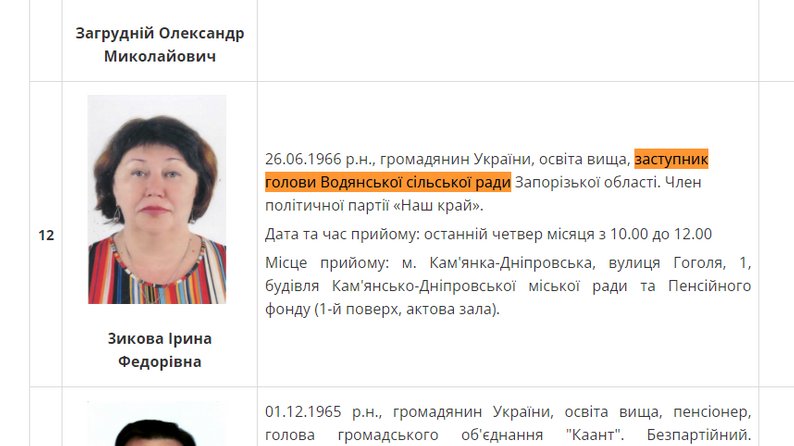 СБУ повідомила про підозру у колабораціонізмі депутатці від партії "Наш край" Кам'янсько-Дніпровської міськради