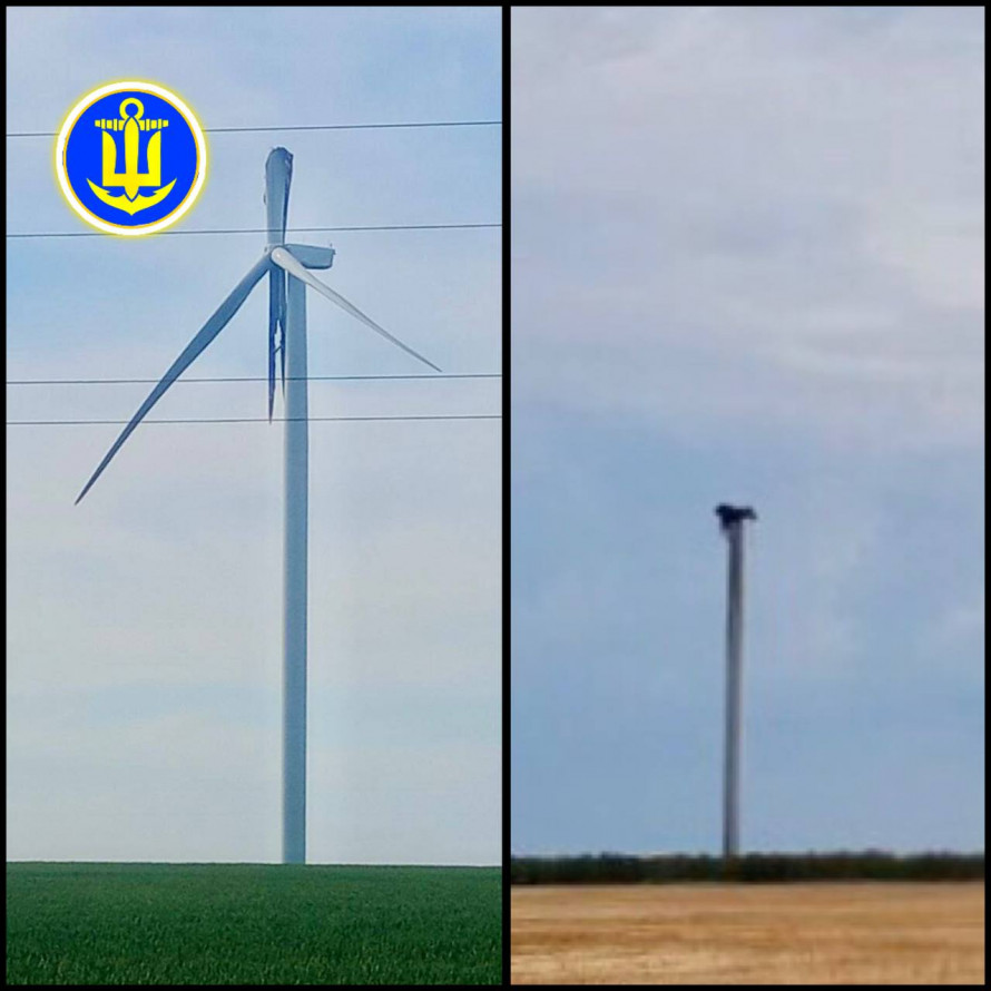 У Приморську російське ППО пошкодило вітрогенератор на одній з найбільших українських ВЕС