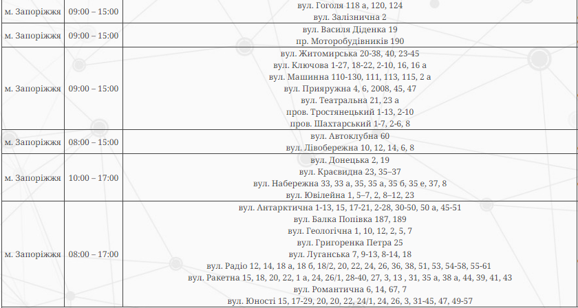 Понеділок без світла - які відключення будут у Запоріжжі та районі 12 серпня