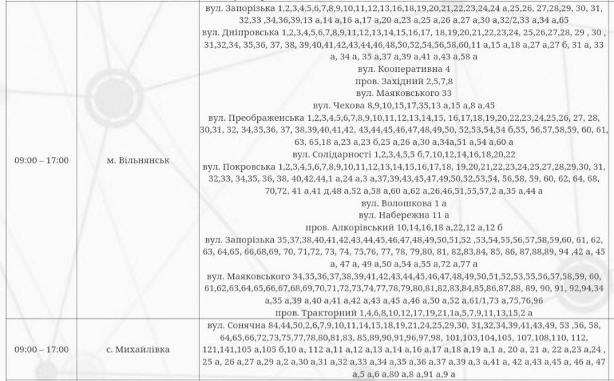 Середа без світла – за якими адресами у запоріжців вимкнуть електроенергію 11 вересня