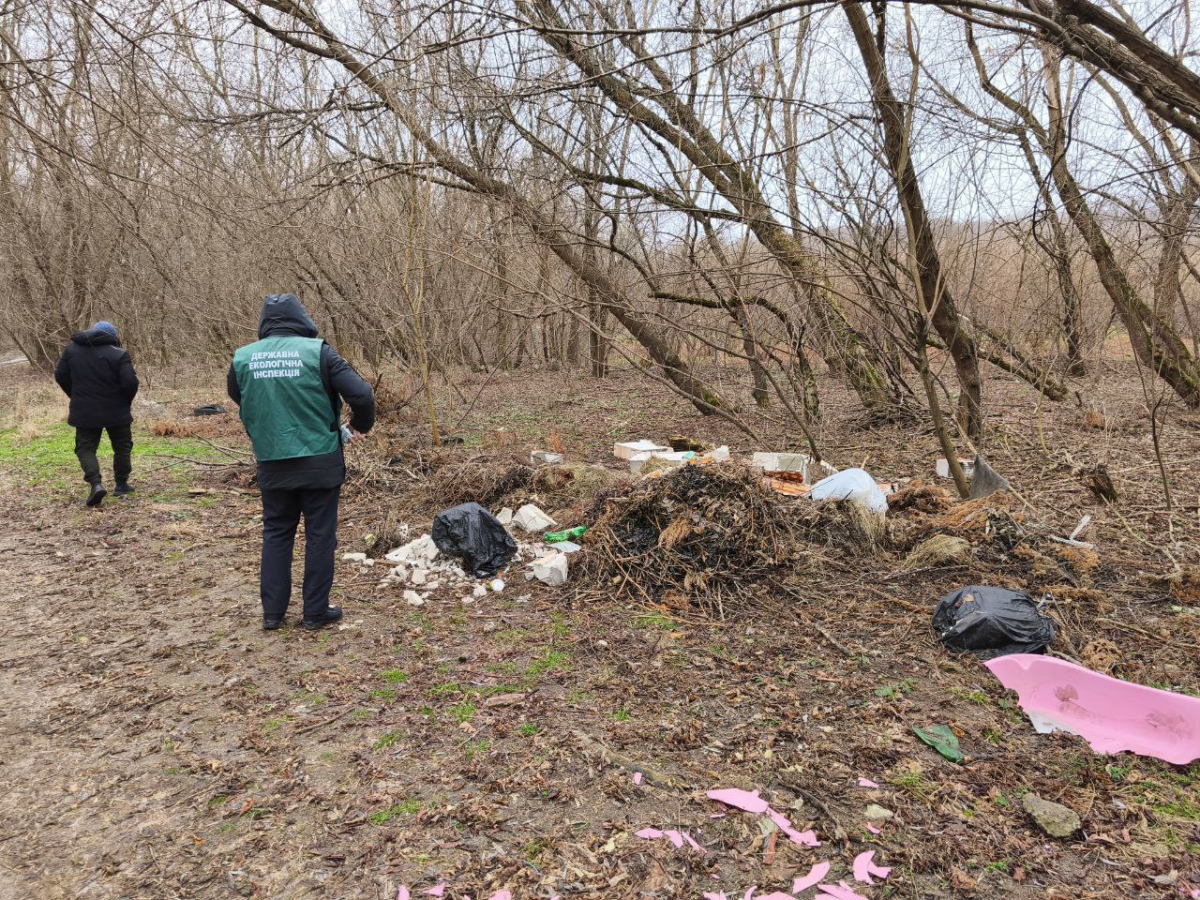 Будівельні відходи та інший непотріб - на в'їзді до заповідного запорізького урочища виявили купу сміття (фото)