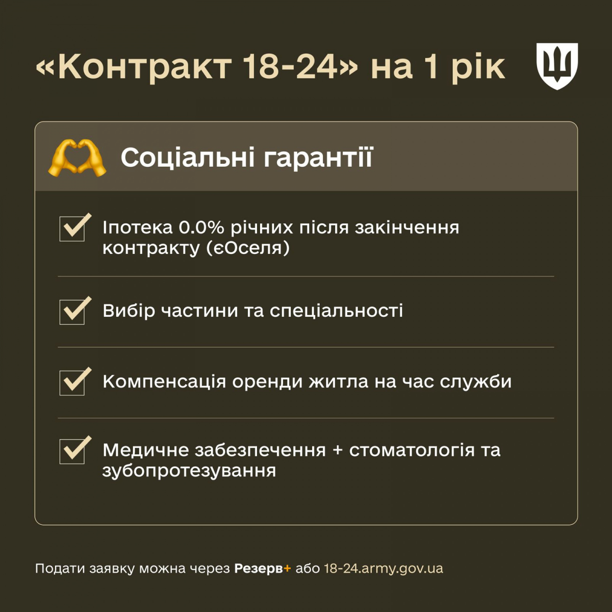 Контракт 18-24» - Міноборони запускає новий формат добровільної служби для молоді