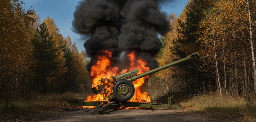 «Підсмажили» техніку окупантів - на Запоріжжі прикордонники спалили дві артсистеми росіян (відео)