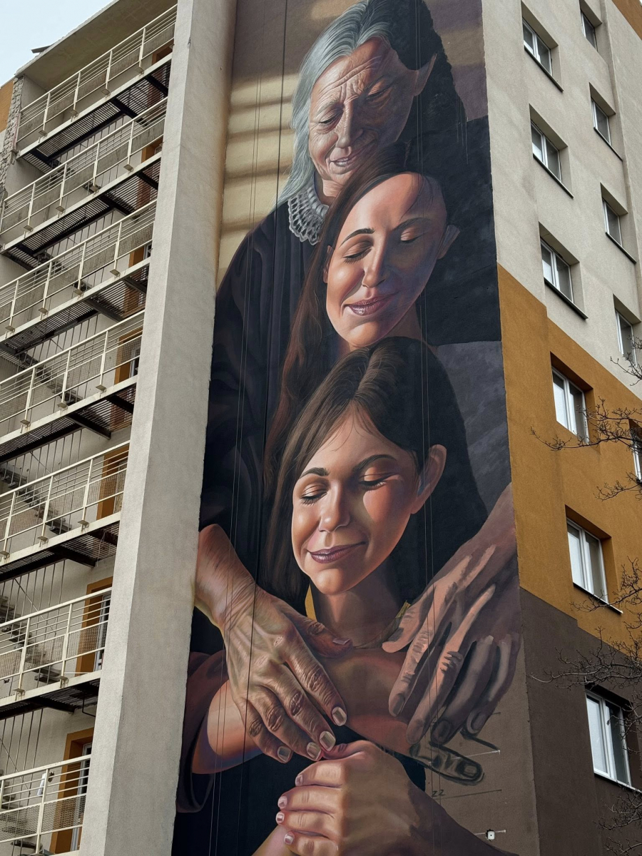 У Запоріжжі на гуртожитку університету, пошкодженому шахедом, завершили створення муралу (фото)