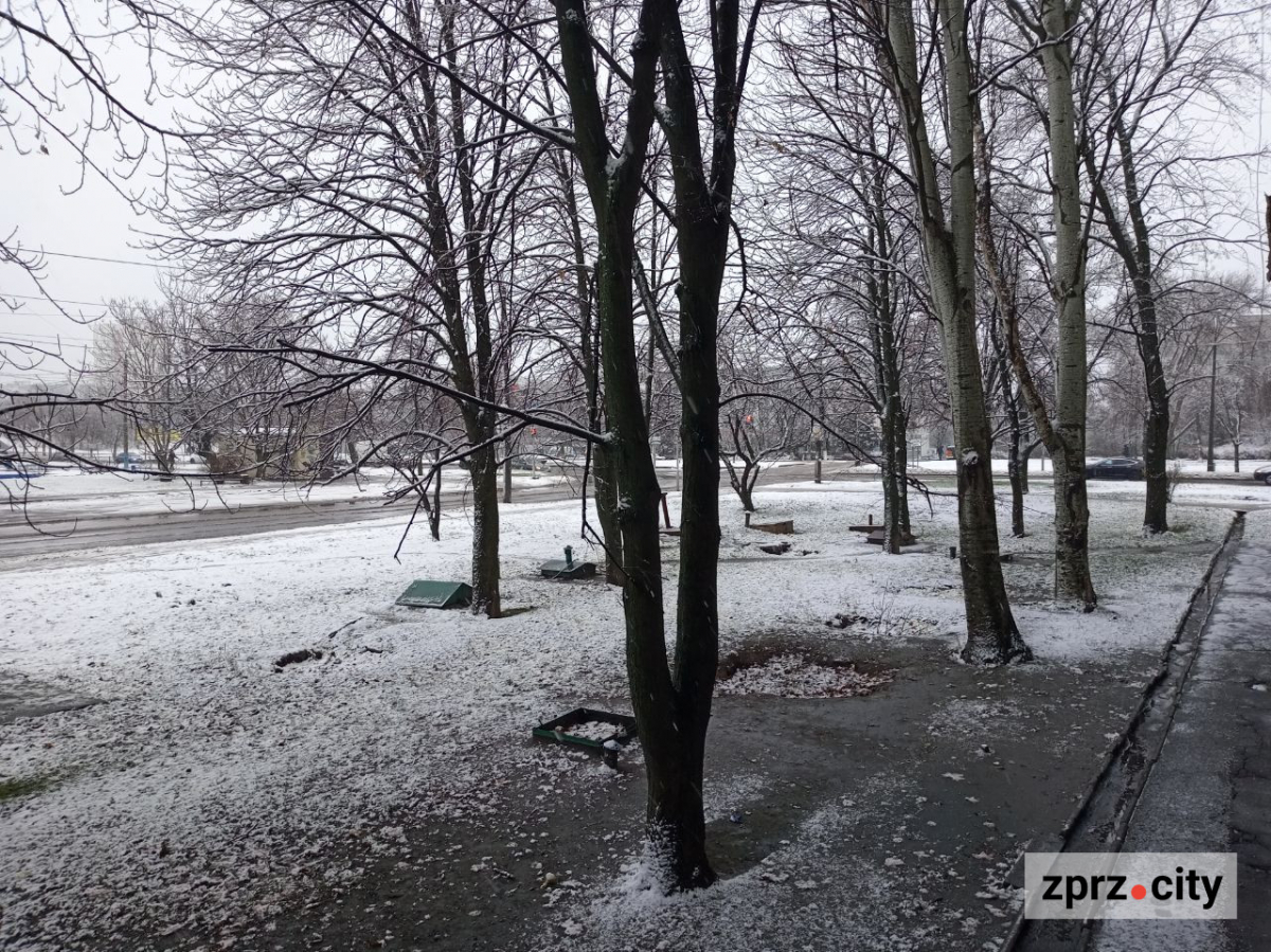 У Запоріжжі почали боротьбу зі снігом - фото перших зимових опадів