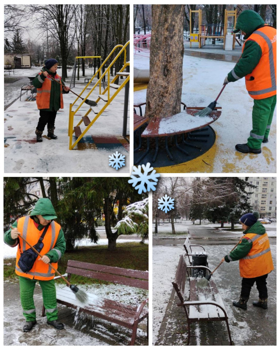У Запоріжжі почали боротьбу зі снігом - фото перших зимових опадів