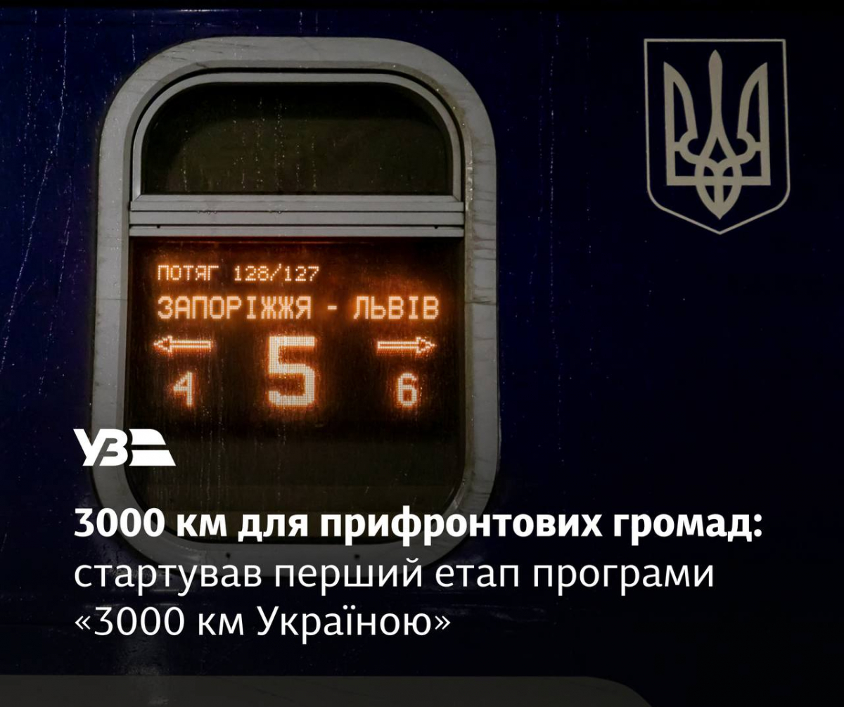 Запорізькі поїзди у списку: стартував перший етап програми «3000 км Україною»