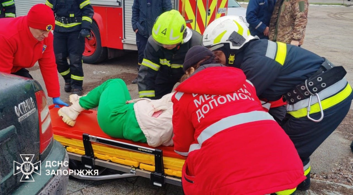 У Запорізькому районі іномарка в’їхала в бетонне огородження: є постраждалі (фото)