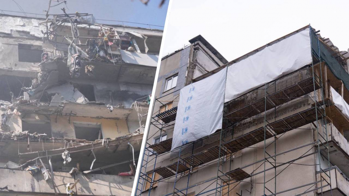 Квартири зводять «з нуля»: як у Запоріжжі відновлюють будинок після удару КАБа (фото, відео)