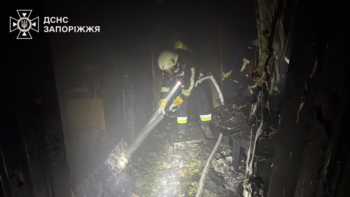Батьки з дітьми опинилися серед вогню та диму: в Запоріжжі вночі в будинку спалахнула пожежа (фото, відео)