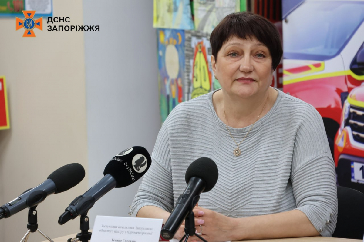 Заступниця начальника Запорізького обласного центру з гідрометеорології Тетяна Сорокіна. Фото: ДСНС